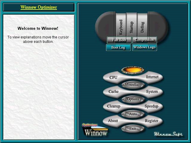 Winnow Optimizer for Win 98/ME Screenshot